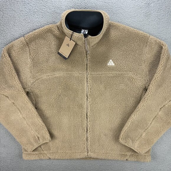 Nike ACG Jacket Mens Extra Large XL Beige Canwell Glacier Sherpa Therma FIT ADV - Picture 1 of 12